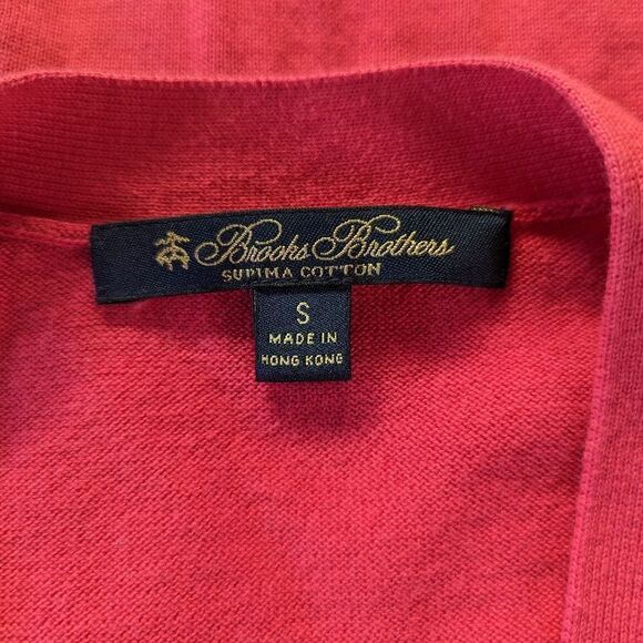 Brooks Brothers 💯% Supima Cotton Cardigan SM Tomato Girl Preppy Chic Heritage - Picture 2 of 9